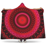 Red Kaleidoscope Print Hooded Blanket