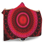 Red Kaleidoscope Print Hooded Blanket