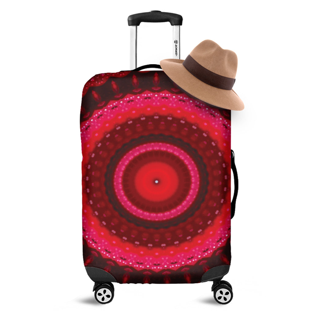 Red Kaleidoscope Print Luggage Cover