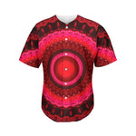 Red Kaleidoscope Print Men's Baseball Jersey