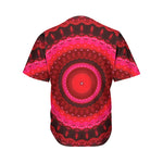 Red Kaleidoscope Print Men's Baseball Jersey