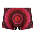 Red Kaleidoscope Print Men's Boxer Briefs