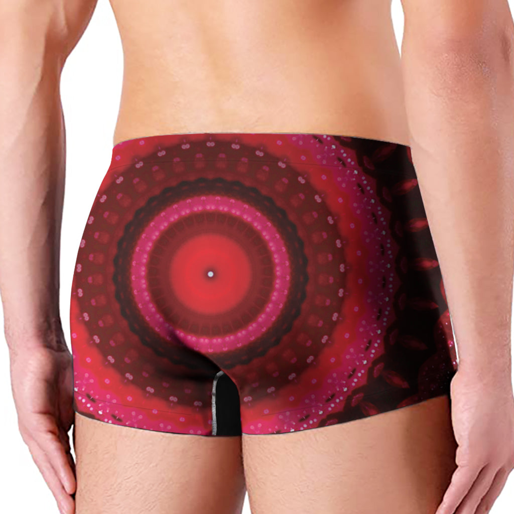 Red Kaleidoscope Print Men's Boxer Briefs
