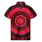 Red Kaleidoscope Print Men's Short Sleeve Shirt