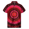 Red Kaleidoscope Print Men's Short Sleeve Shirt
