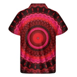 Red Kaleidoscope Print Men's Short Sleeve Shirt