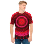 Red Kaleidoscope Print Men's T-Shirt