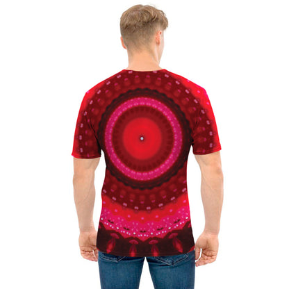 Red Kaleidoscope Print Men's T-Shirt