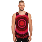 Red Kaleidoscope Print Men's Tank Top