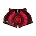 Red Kaleidoscope Print Muay Thai Boxing Shorts