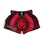 Red Kaleidoscope Print Muay Thai Boxing Shorts