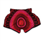 Red Kaleidoscope Print Muay Thai Boxing Shorts