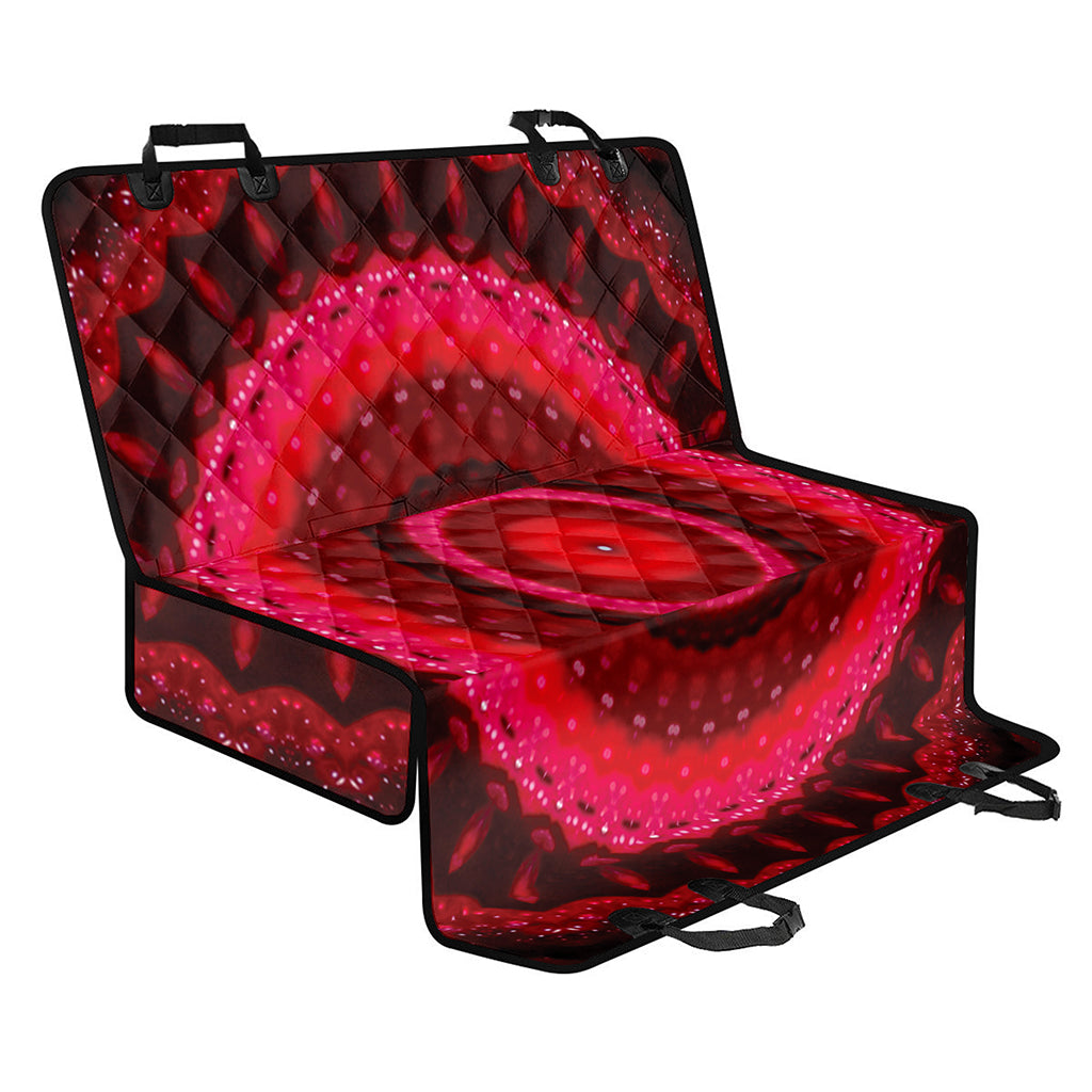 Red Kaleidoscope Print Pet Car Back Seat Cover