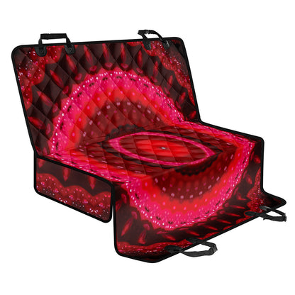 Red Kaleidoscope Print Pet Car Back Seat Cover