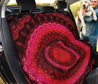 Red Kaleidoscope Print Pet Car Back Seat Cover