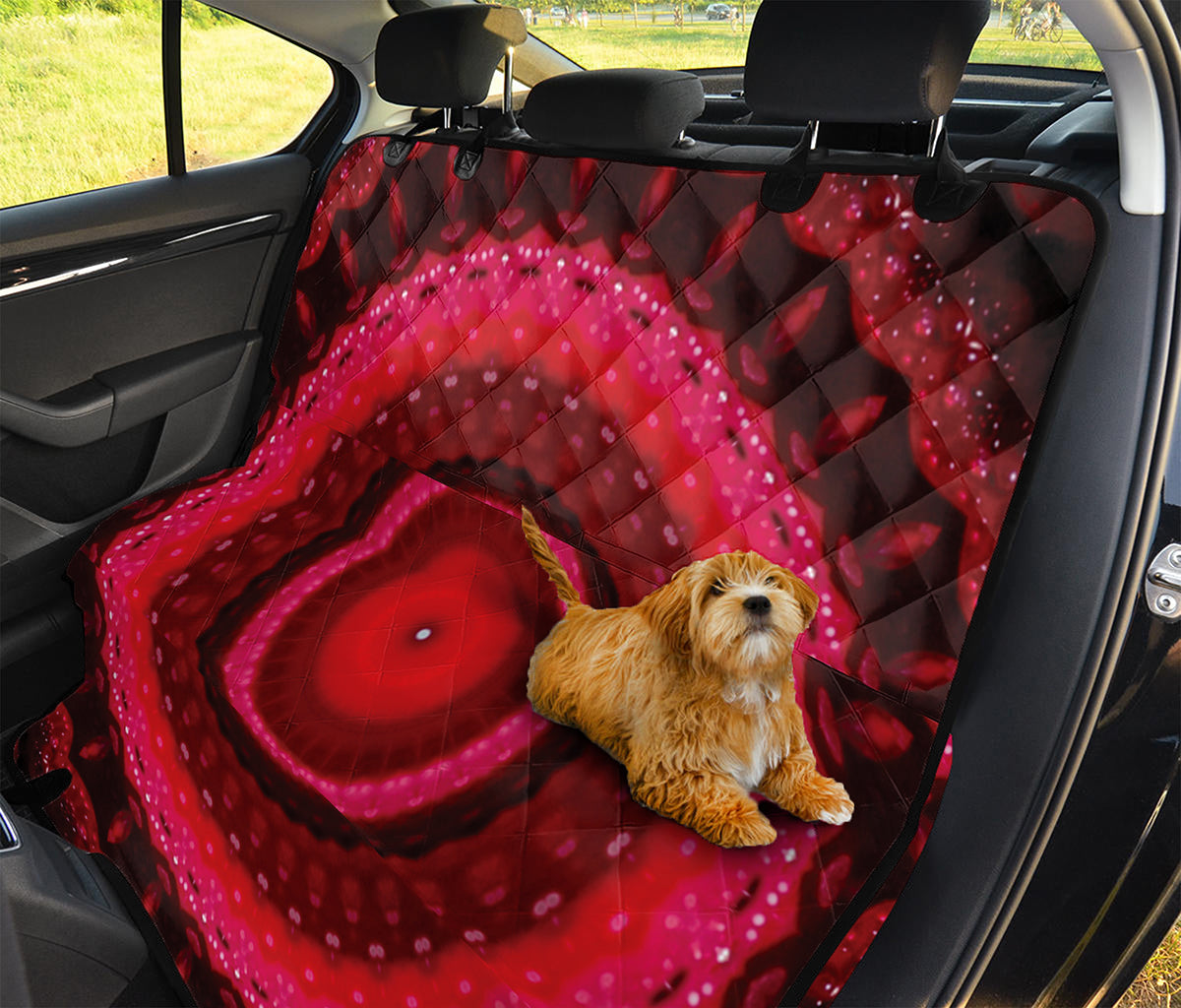 Red Kaleidoscope Print Pet Car Back Seat Cover