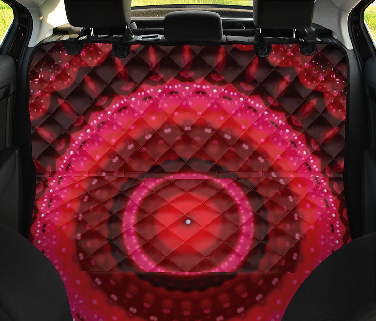 Red Kaleidoscope Print Pet Car Back Seat Cover