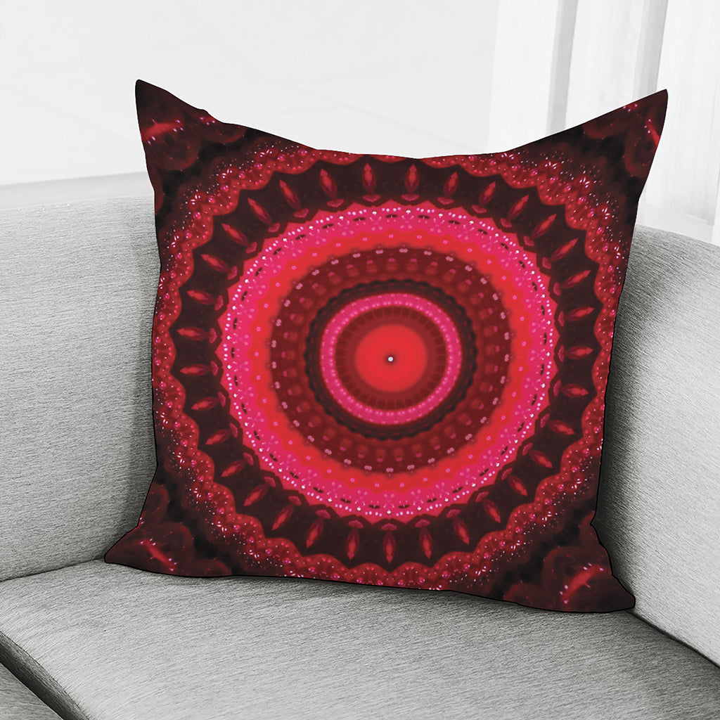 Red Kaleidoscope Print Pillow Cover