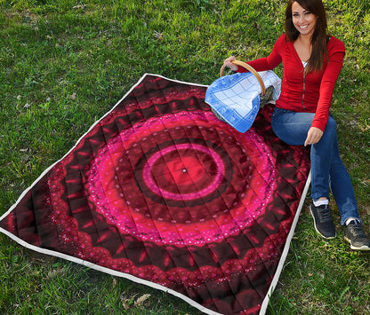 Red Kaleidoscope Print Quilt