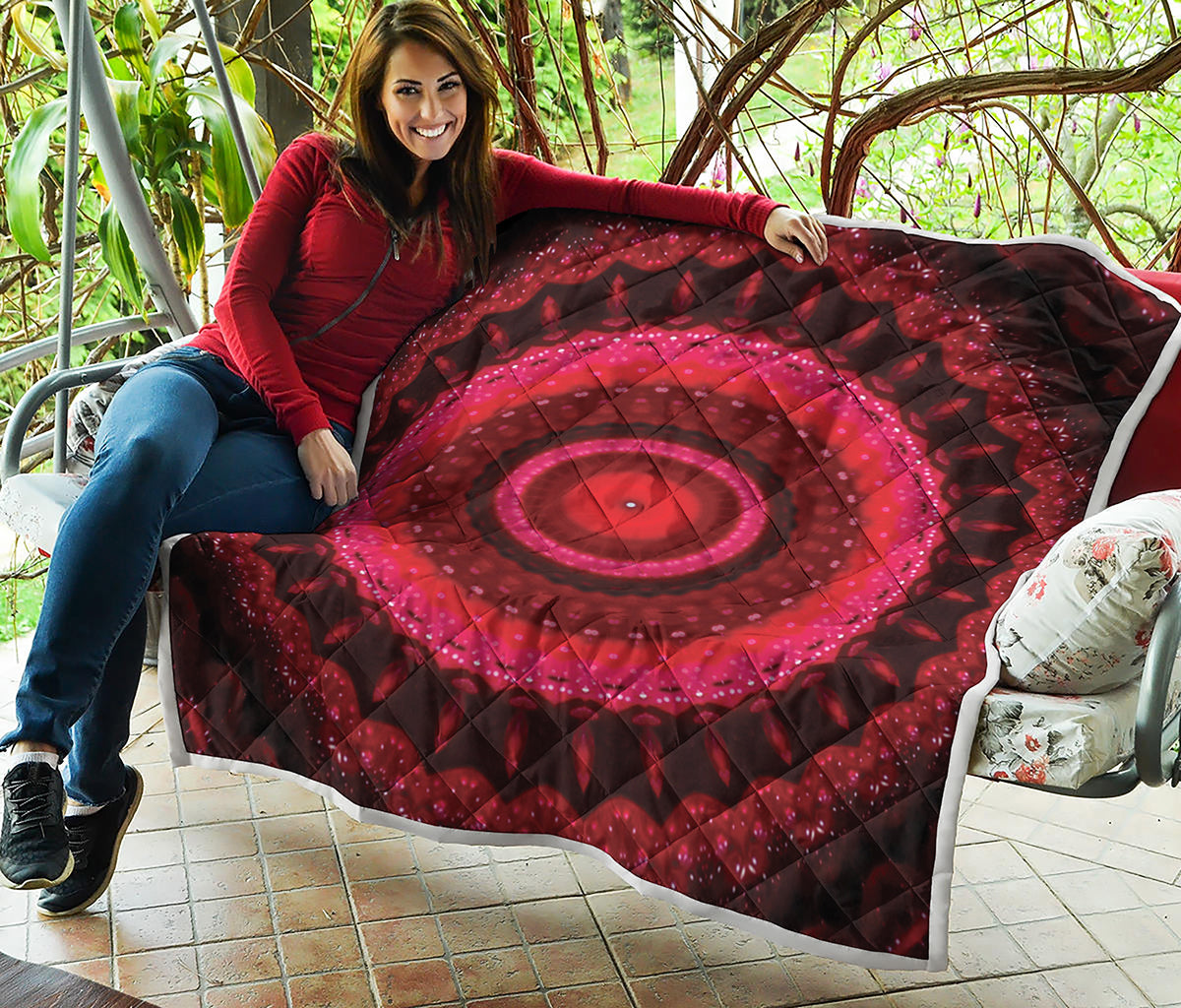 Red Kaleidoscope Print Quilt