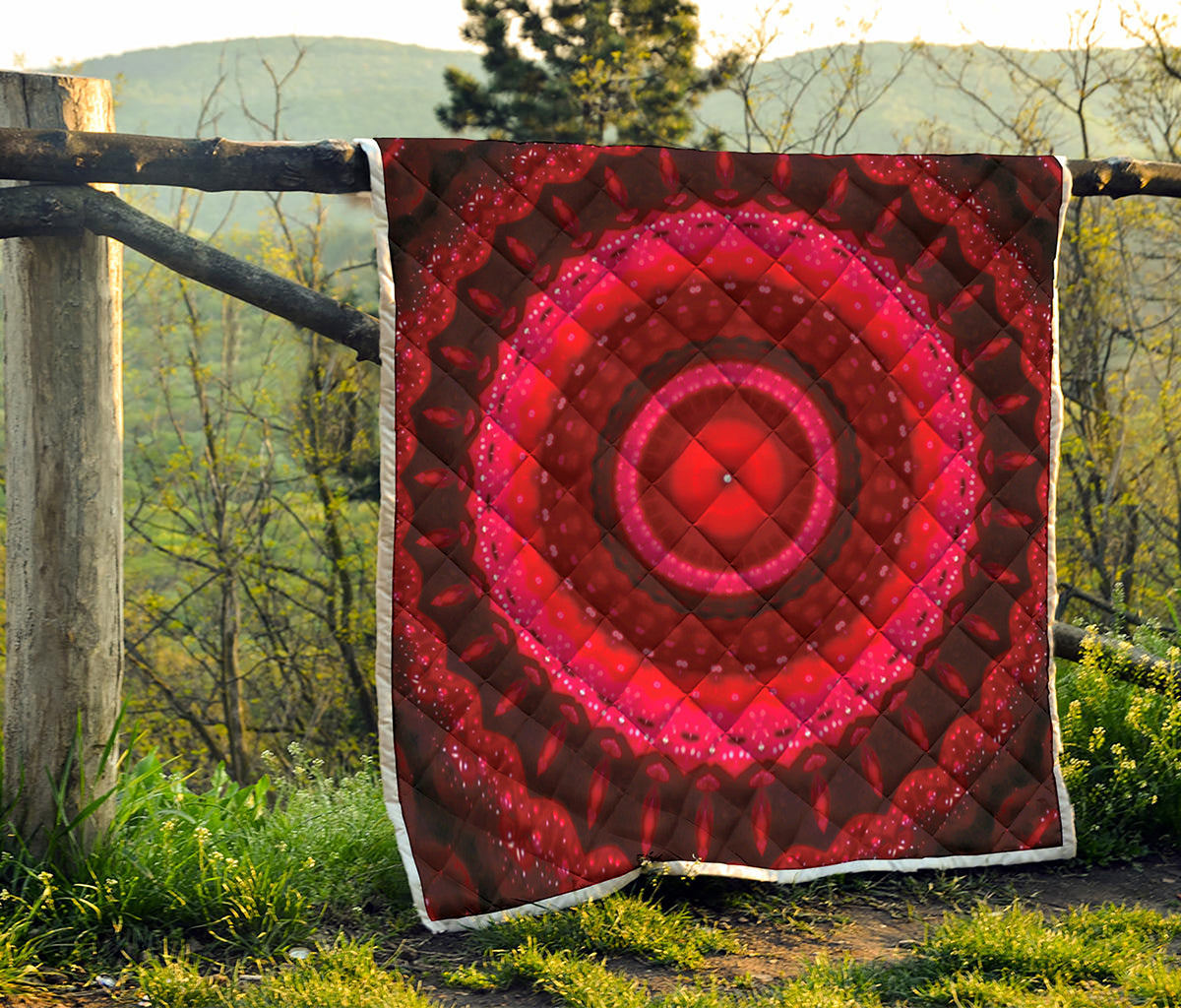 Red Kaleidoscope Print Quilt