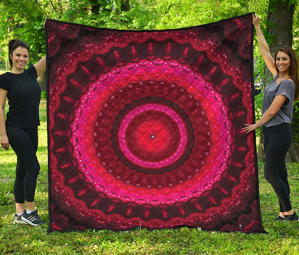 Red Kaleidoscope Print Quilt