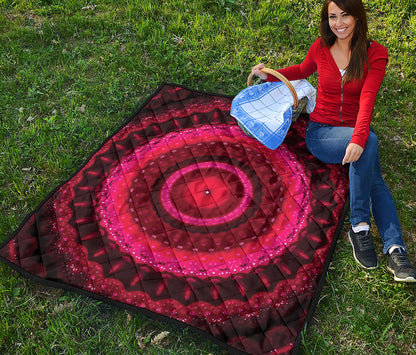 Red Kaleidoscope Print Quilt