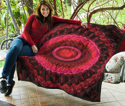 Red Kaleidoscope Print Quilt