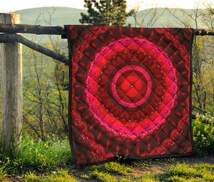 Red Kaleidoscope Print Quilt