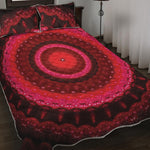 Red Kaleidoscope Print Quilt Bed Set