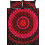 Red Kaleidoscope Print Quilt Bed Set