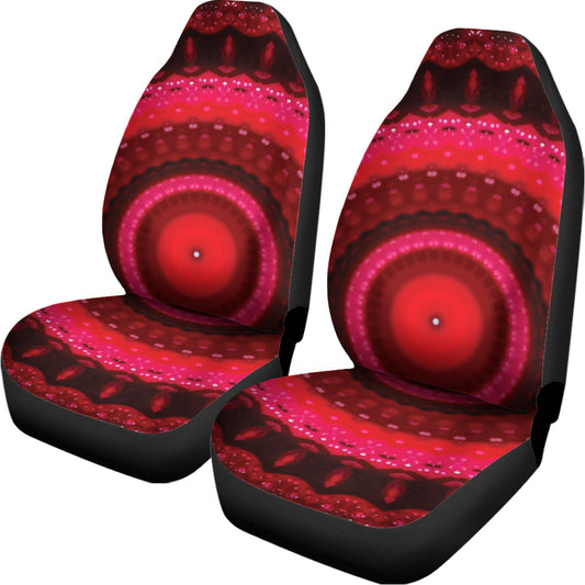Red Kaleidoscope Print Universal Fit Car Seat Covers