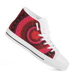 Red Kaleidoscope Print White High Top Shoes