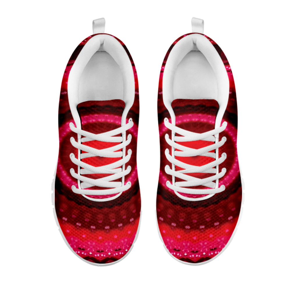 Red Kaleidoscope Print White Sneakers