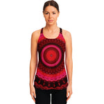 Red Kaleidoscope Print Women's Racerback Tank Top