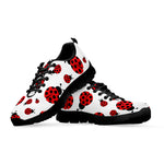 Red Ladybug Pattern Print Black Sneakers
