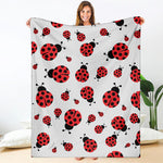 Red Ladybug Pattern Print Blanket