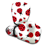 Red Ladybug Pattern Print Boxing Gloves