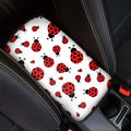 Red Ladybug Pattern Print Car Center Console Cover