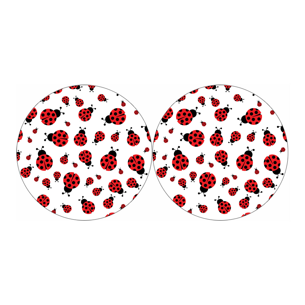 Red Ladybug Pattern Print Car Coasters