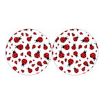 Red Ladybug Pattern Print Car Coasters