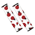 Red Ladybug Pattern Print Car Seat Belt Covers