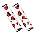 Red Ladybug Pattern Print Car Seat Belt Covers