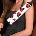 Red Ladybug Pattern Print Car Seat Belt Covers