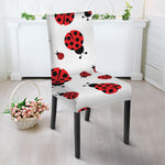 Red Ladybug Pattern Print Dining Chair Slipcover