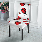 Red Ladybug Pattern Print Dining Chair Slipcover