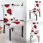 Red Ladybug Pattern Print Dining Chair Slipcover