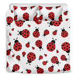Red Ladybug Pattern Print Duvet Cover Bedding Set