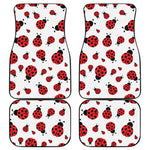 Red Ladybug Pattern Print Front and Back Car Floor Mats