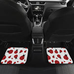 Red Ladybug Pattern Print Front and Back Car Floor Mats